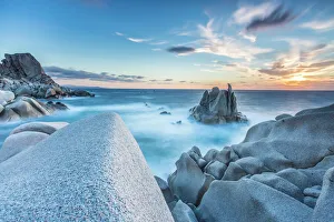Dramatic Landscape Gallery: Waves on the smooth rocks of the Capo Testa Peninsula, by Santa Teresa di Gallura, Sardinia, Italy