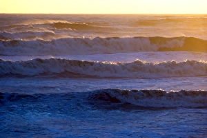 English Channel Prints: Waves at sunset, English Channel, England, United Kingdom, Europe