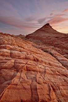 Sand Stone Prints: Wavy orange and white sandstone at sunrise