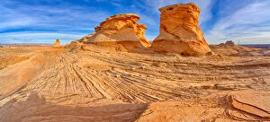 Sandstone Gallery: Wavy sandstone formation called Beehive Rock in Glen Canyon Recreation Area