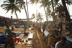 Commercialism Prints: Wednesday Flea Market in Anjuna, Goa, India, Asia