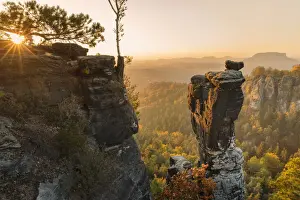 Wehlnadel Rock and Bastei Rocks, Elbsandstein Mountains, Saxony Switzerland National Park