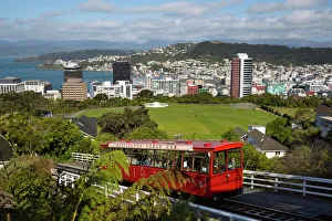 North Island Prints: Wellington Cable Car, Wellington, North Island, New Zealand, Pacific