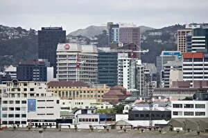 Wellington city viewed from the Interislander ferry, Wellington, North Island