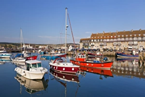 West Bay Prints: West Bay harbour with yachts and fishing boats
