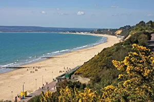 Leisure Activity Prints: West Beach and Cliffs, Bournemouth, Poole Bay, Dorset, England, United Kingdom, Europe