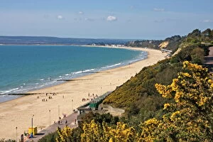 Summer Collection: West Beach and Cliffs, Bournemouth, Poole Bay, Dorset, England, United Kingdom, Europe