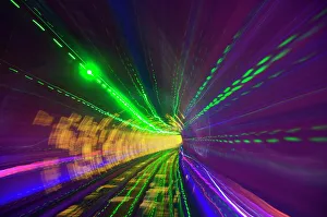 Tunnel Prints: West Bund Sightseeing Tunnel, Huangpu District, Shanghai, China, Asia