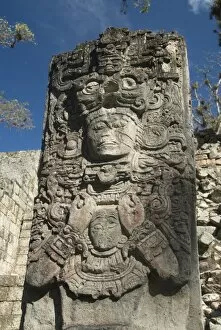 Images Dated 29th January 2010: West Court, Stela P, Copan Archaeological Park, Copan, UNESCO World Heritage Site, Honduras, Central