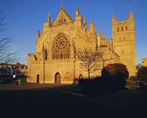 Devon Prints: The West Front of Exeter Cathedral, Devon, England, UK, Europe