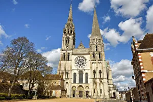 Spires Prints: West facade of the Cathedral seen from the forecourt
