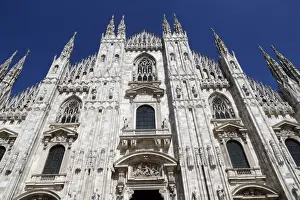 Places Of Worship Prints: The west facade of the Duomo, the Gothic style cathedral dedicated to St