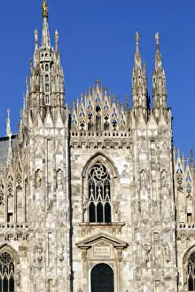 The west facade of the Duomo, the Gothic style cathedral dedicated to St