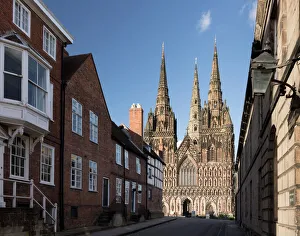 Cathedrals Prints: West Front, Lichfield Cathedral, Lichfield, Staffordshire, England, United Kingdom