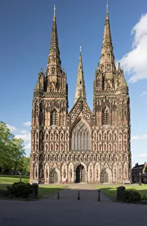 Cathedrals Prints: West Front, Lichfield Cathedral, Lichfield, Staffordshire, England, United Kingdom