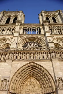 Images Dated 12th May 2008: West front, Notre Dame Cathedral, UNESCO World Heritage Site, Paris, France, Europe