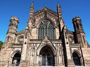 Doorway Prints: West Front of Hereford Cathedral, Hereford, Herefordshire, England, United Kingdom, Europe