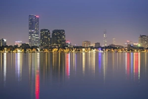 West Lake Prints: West lake and the skyline of Hanoi, Vietnam, Indochina, Southeast Asia, Asia