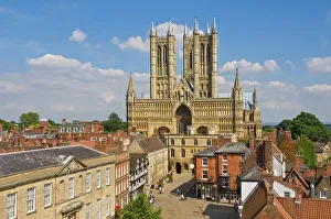 Front Prints: West front of Lincoln Cathedral and Exchequer Gate, Lincoln, Lincolnshire