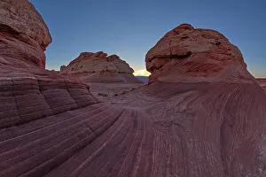 Glen Canyon Prints: The west rock ridge of the New Wave along the Beehive Trail at sundown