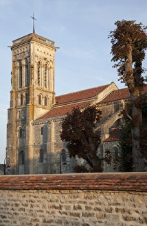 Vezelay Prints: West tower from the southeast, Vezelay Abbey, UNESCO World Heritage Site
