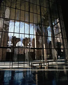 Glass Prints: West window, Coventry Cathedral, Coventry, Warwickshire, England, United Kingdom, Europe