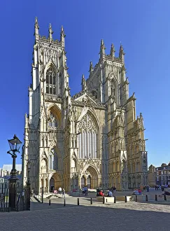 Adults Prints: West Front of York Minster, York, Yorkshire, England, United Kingdom, Europe