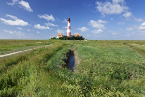 Westerheversand Lighthouse, Westerhever, Eiderstedt Peninsula, Schleswig Holstein, Germany, Europe