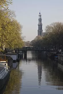 Images Dated 9th April 2008: Westerkerk and the Prinsengracht canal, Amsterdam, Netherlands, Europe