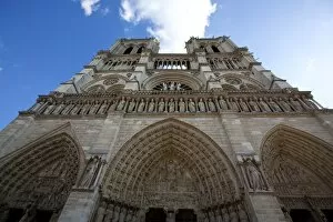 Images Dated 15th October 2009: Western facade, Notre Dame, UNESCO World Heritage Site, Paris, France, Europe