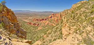 Sedona Prints: Western view of Sedona from the saddle section of Bear Mountain just past the 1st Peak
