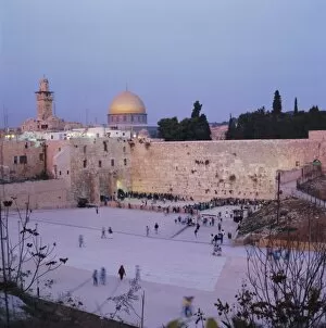 Western (Wailing) Wall and golden dome of the Dome of the Rock
