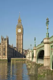 Images Dated 2nd March 2009: Westminster Bridge, Big Ben and Houses of Parliament, London, England, United Kingdom