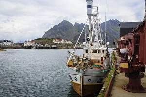 Quays Prints: Whale fishing boat, Henningsvaer, Lofoten Islands, Arctic, Norway, Scandinavia, Europe
