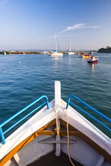 Typical Culture Prints: Whale watching boat heading out on a whale watching trip from Mirissa Harbour