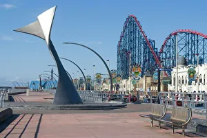 Metal Prints: Whales tail on the promenade to the south of the city, Blackpool, Lancashire