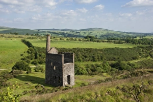 Dartmoor Prints: Wheal Betsy winding House, a relic of mining on Dartmoor
