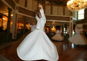 Dancers Prints: Whirling dervishes at Uskudars convent, Istanbul, Turkey, Europe