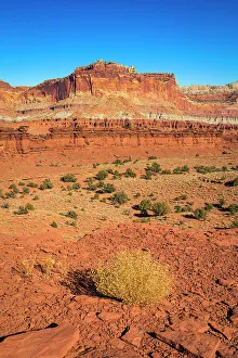 Whiskey Flat rock formation on sunny day, Capitol Reef National Park, Utah, Western United States, United States of America, North America