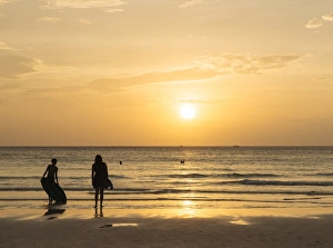 Surfboard Prints: White Beach, Boracay, The Visayas, Philippines, Southeast Asia, Asia