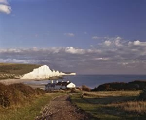 Images Dated 1st January 1970: White chalk cliffs of the Seven Sisters, seen from Seaford Head, Sussex