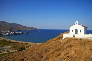 Hora Prints: White chapel, Hora, Andros Island, Cyclades, Greek Islands, Greece, Europe