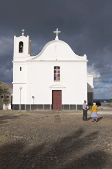 Cape Verde Prints: White church, Ponta do Sol, Santo Antao, Cape Verde, Africa