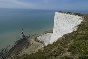 Images Dated 14th June 2009: The White Cliff and lighthouse at Beachy Head, Sussex, England, United Kingdom, Europe