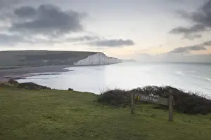 Seven Sisters Prints: The white cliffs of the Seven Sisters in the South Downs National Park