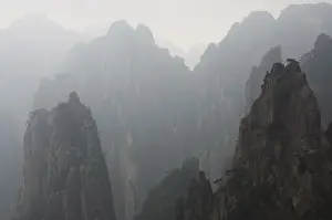 Moody Prints: White Cloud Scenic Area, Mount Huangshan (Yellow Mountain), UNESCO World Heritage Site