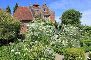 Estate Prints: The White Garden, Sissinghurst Castle gardens, Kent, England, United Kingdom, Europe