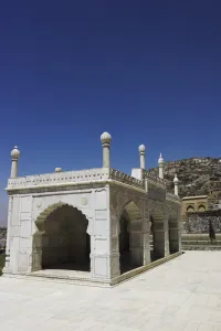 Kabul Prints: White marble mosque built by Shah Jahan, Gardens of Babur, Kabul, Afghanistan, Asia