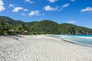White sand beach on Josiah Bay, Tortola, British Virgin Islands, West Indies, Caribbean