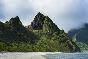 American Samoa Prints: White sand beach on Ofu Island, Manua Island group, American Samoa, South Pacific, Pacific